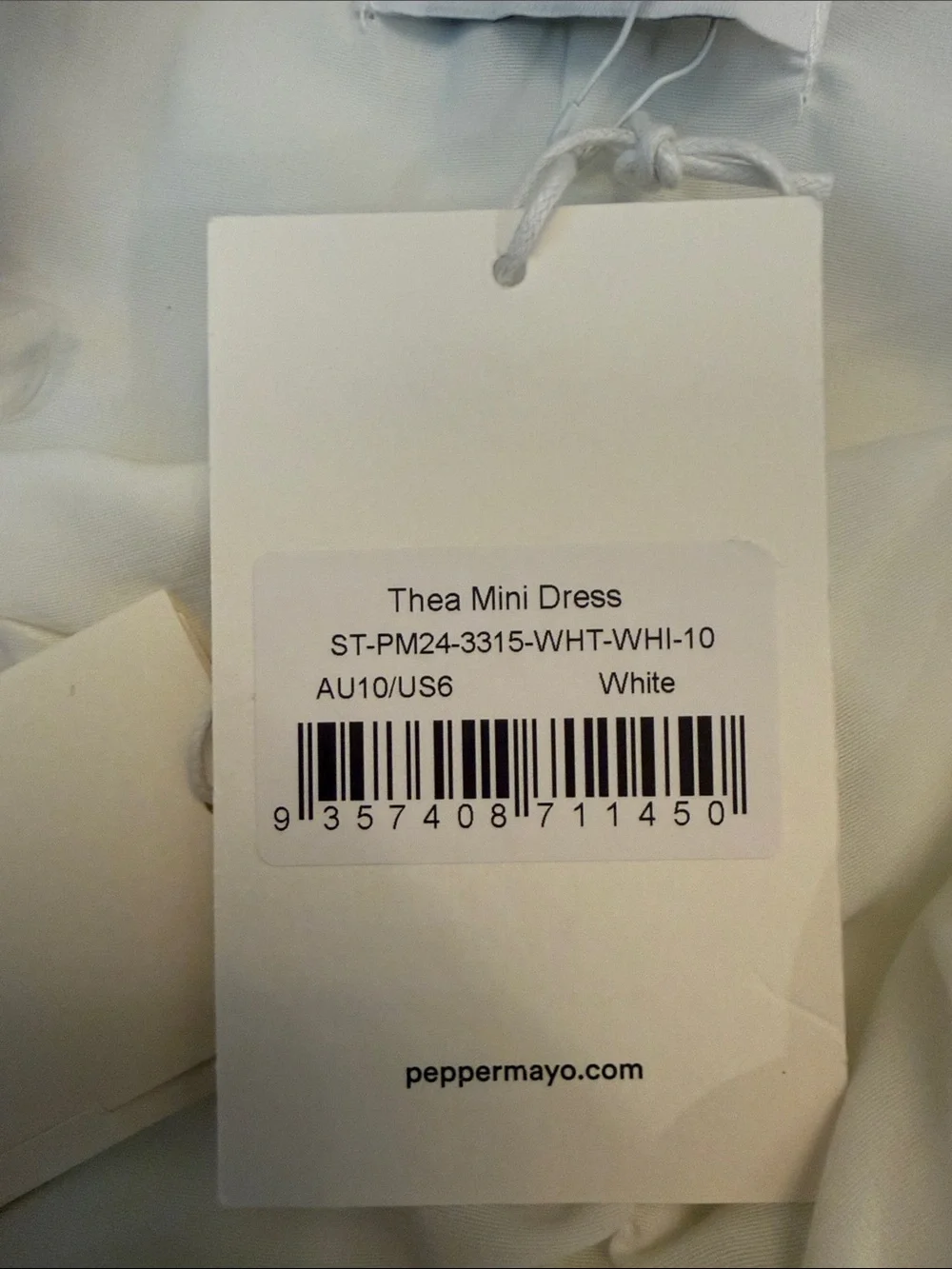 Peppermayo White Satin Slip with Black Lace Trim - Picture 5 of 5